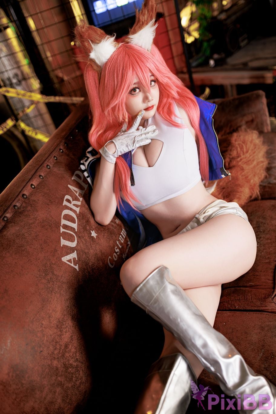 Cosplayer A Xuexue FGO Tamamoae Racing Suit PixiBB.COM 010