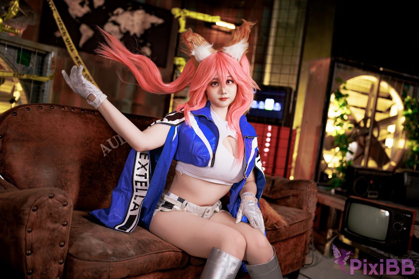 Cosplayer A Xuexue FGO Tamamoae Racing Suit PixiBB.COM 020