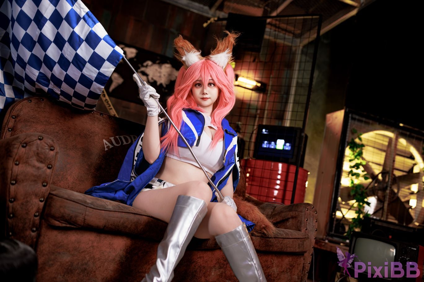 Cosplayer A Xuexue FGO Tamamoae Racing Suit PixiBB.COM 021
