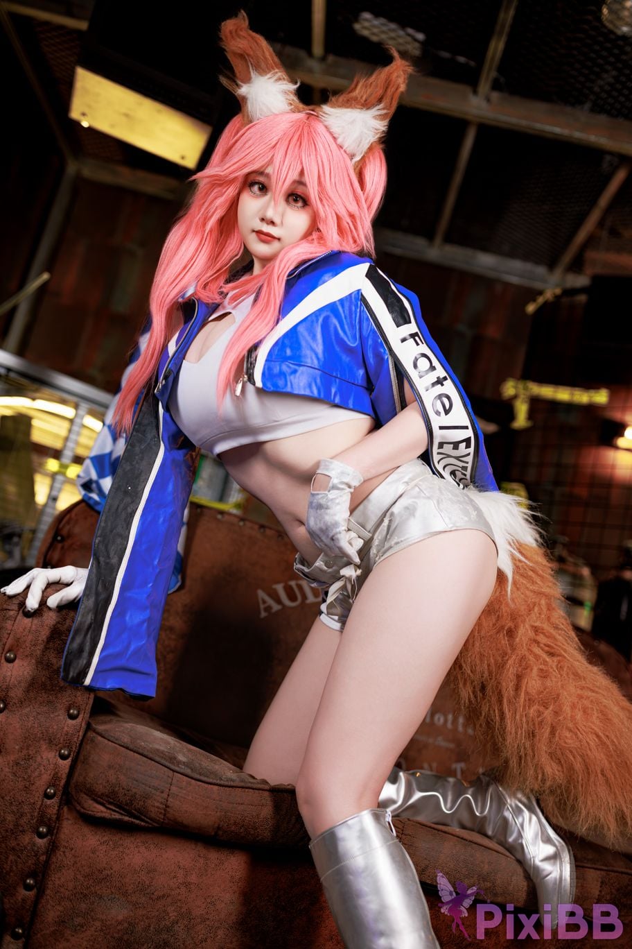 Cosplayer A Xuexue FGO Tamamoae Racing Suit PixiBB.COM 024