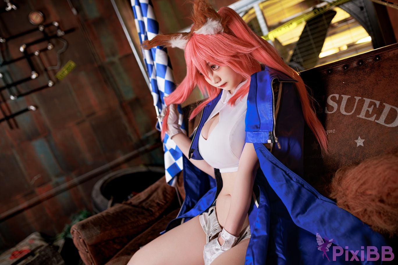 Cosplayer A Xuexue FGO Tamamoae Racing Suit PixiBB.COM 028