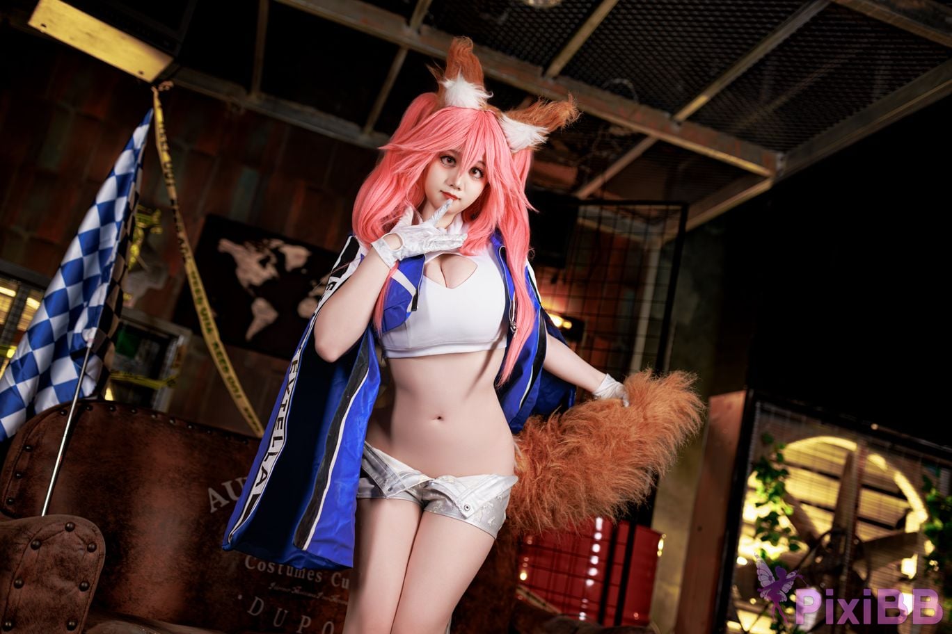 Cosplayer A Xuexue FGO Tamamoae Racing Suit PixiBB.COM 033