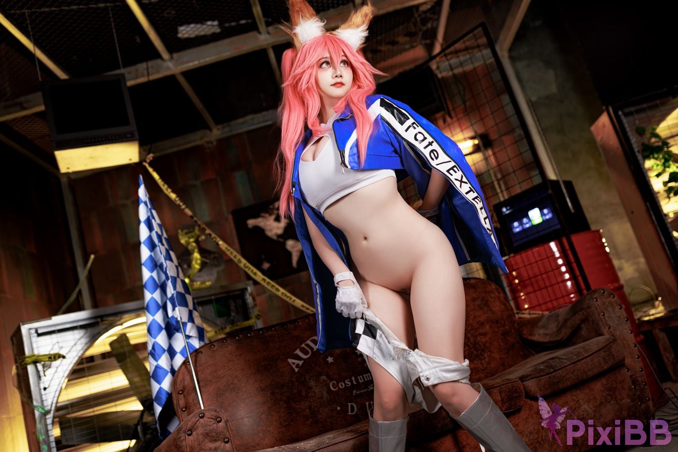 Cosplayer A Xuexue FGO Tamamoae Racing Suit PixiBB.COM 036