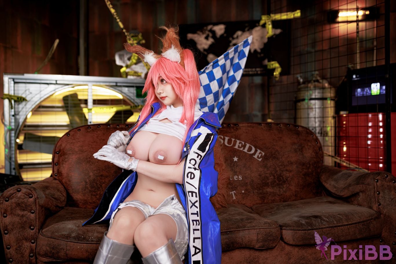 Cosplayer A Xuexue FGO Tamamoae Racing Suit PixiBB.COM 043