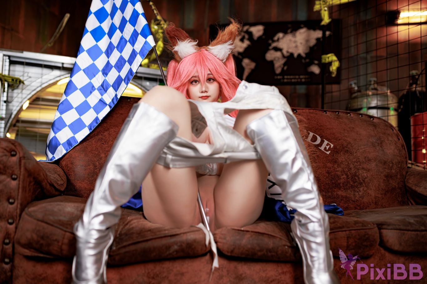 Cosplayer A Xuexue FGO Tamamoae Racing Suit PixiBB.COM 059