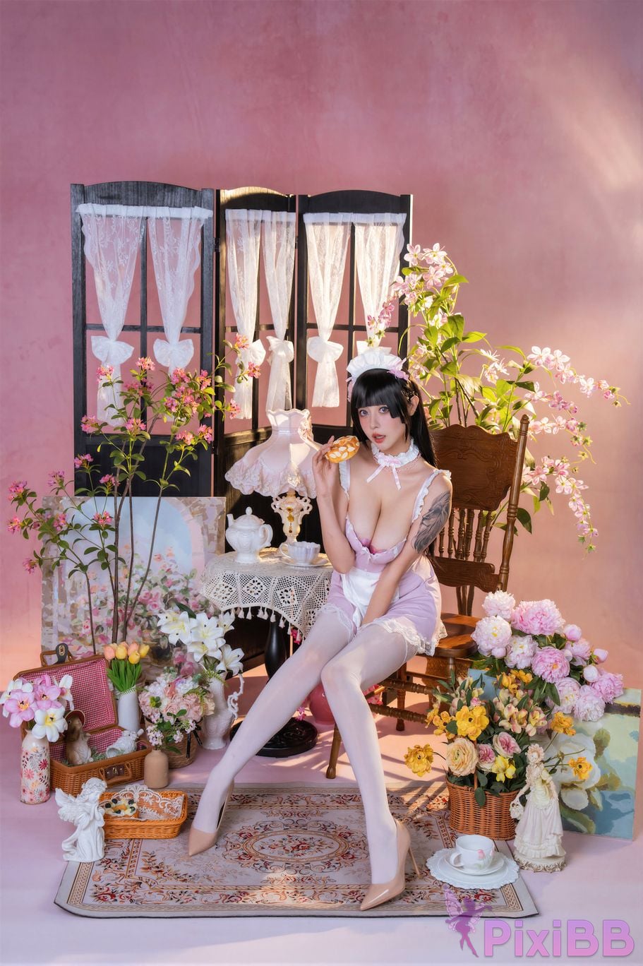 Cosplayer Nai tide chan nice Yunxixi Yunx1x1 Milk peach samurai flower ceremony PixiBB.COM 012