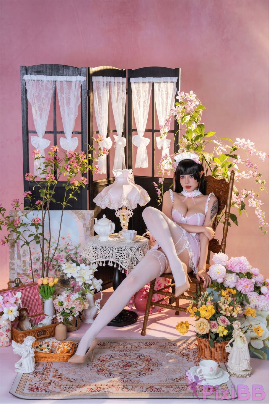 Cosplayer Nai tide chan nice Yunxixi Yunx1x1 Milk peach samurai flower ceremony PixiBB.COM 014
