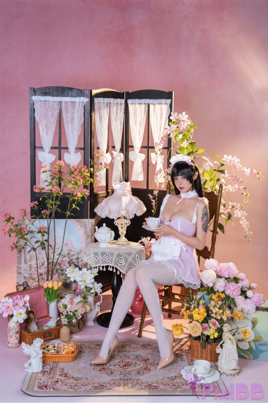 Cosplayer Nai tide chan nice Yunxixi Yunx1x1 Milk peach samurai flower ceremony PixiBB.COM 016