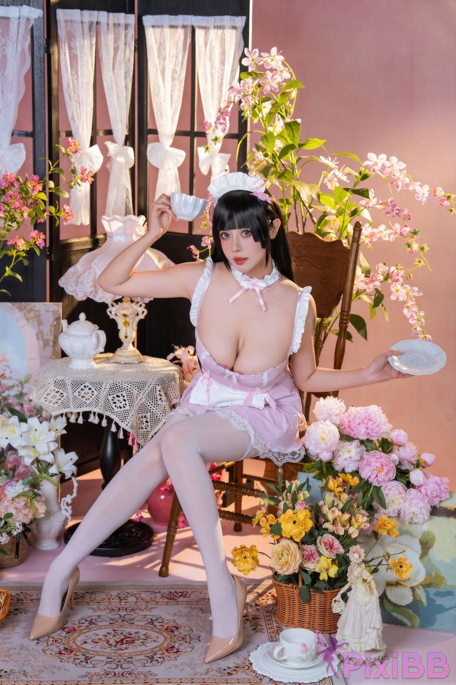 Cosplayer Nai tide chan nice Yunxixi Yunx1x1 Milk peach samurai flower ceremony PixiBB.COM 017