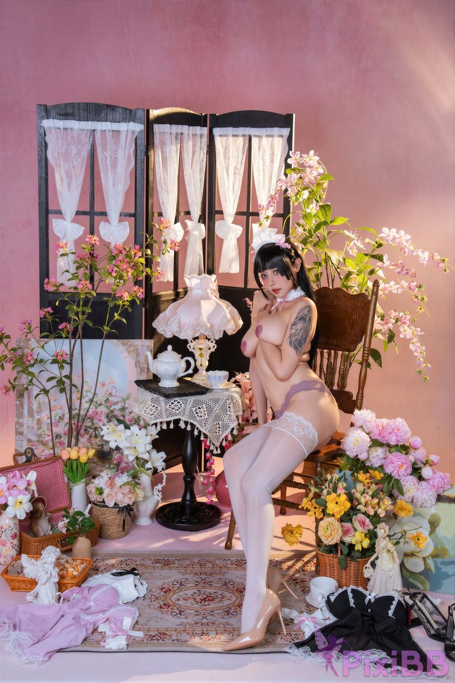 Cosplayer Nai tide chan nice Yunxixi Yunx1x1 Milk peach samurai flower ceremony PixiBB.COM 083