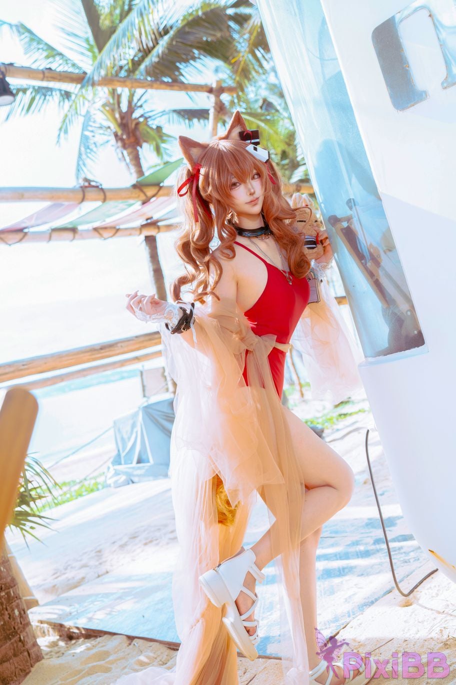 Cosplayer Tsuki Yueyin angelina swimsuit PixiBB.COM 001