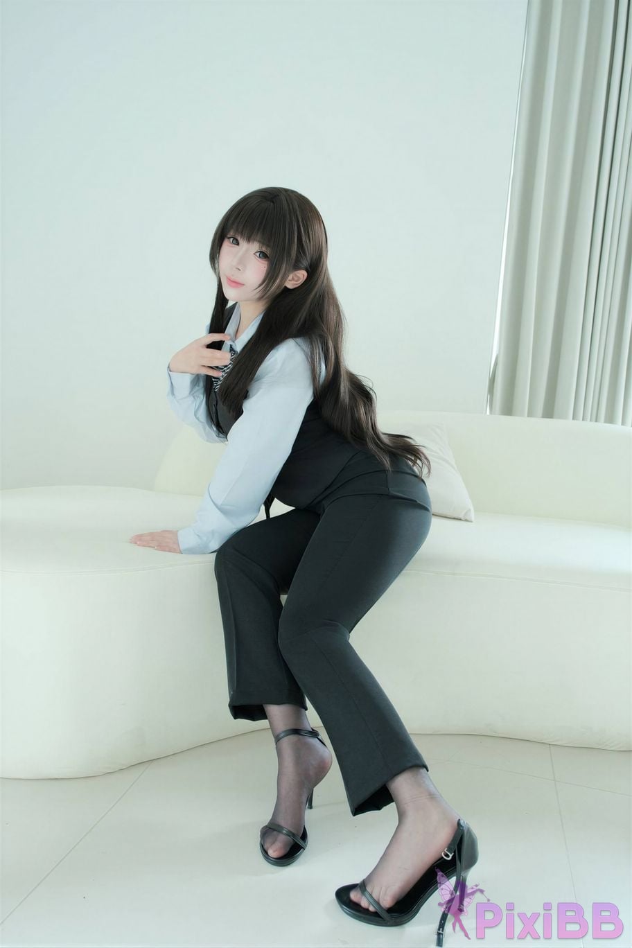 Cosplayer walnut cat Kurumineko The secret of silk pants PixiBB.COM 013
