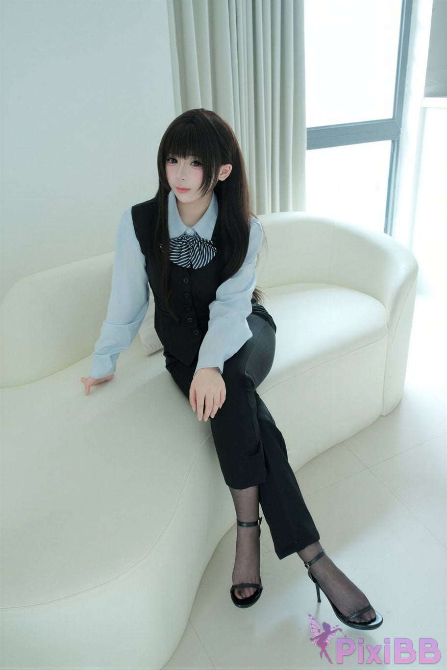 Cosplayer walnut cat Kurumineko The secret of silk pants PixiBB.COM 054