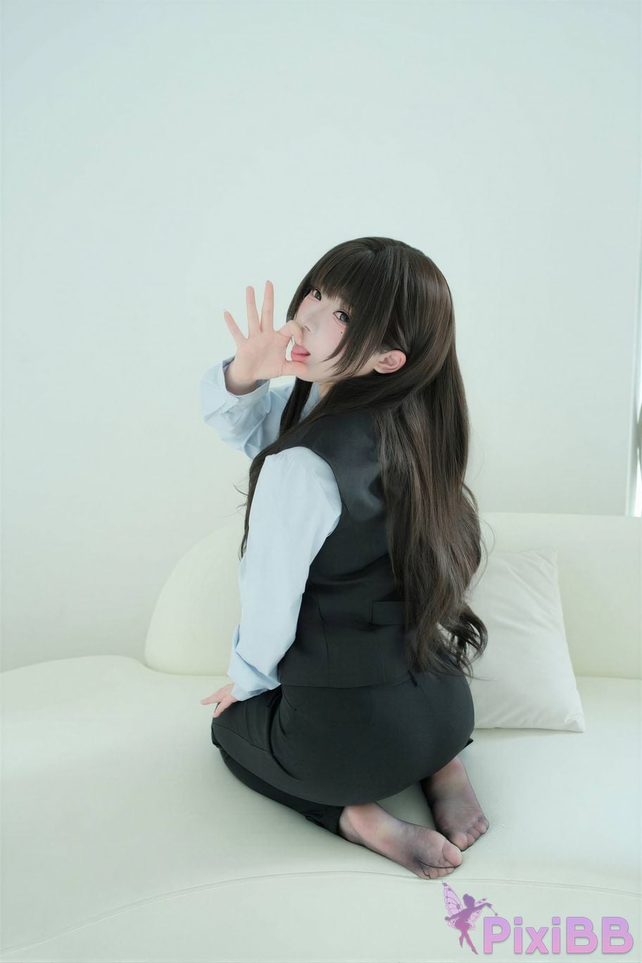 Cosplayer walnut cat Kurumineko The secret of silk pants PixiBB.COM 061