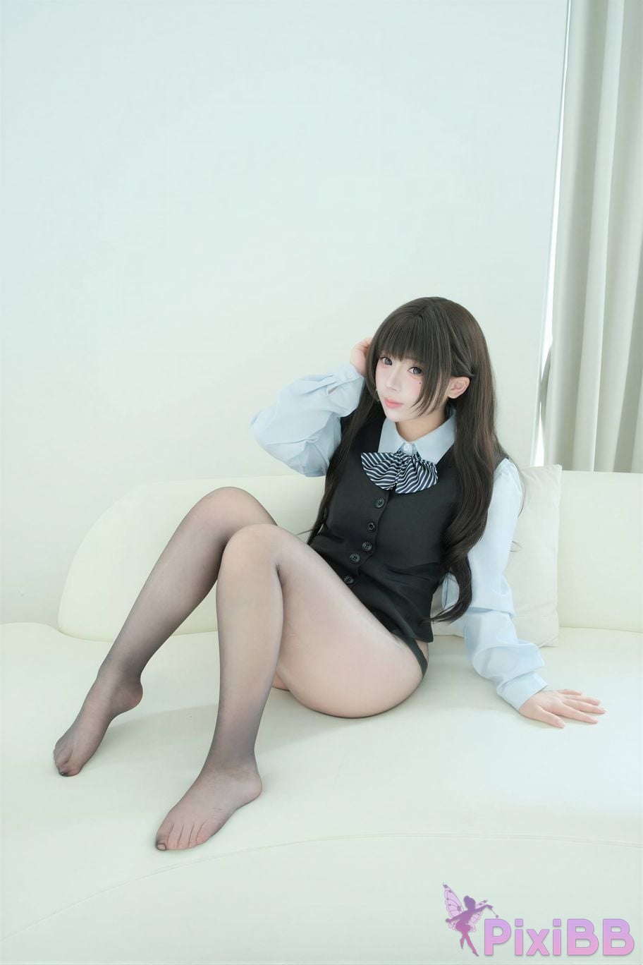 Cosplayer walnut cat Kurumineko The secret of silk pants PixiBB.COM 107