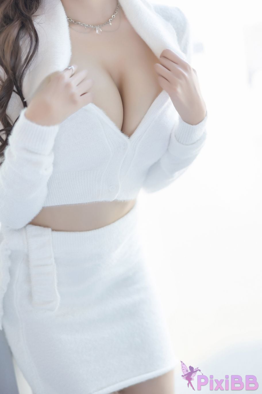 No watermark for in app purchases Wang Xinyao Yanni Christmas girl white suit PixiBB.COM 029
