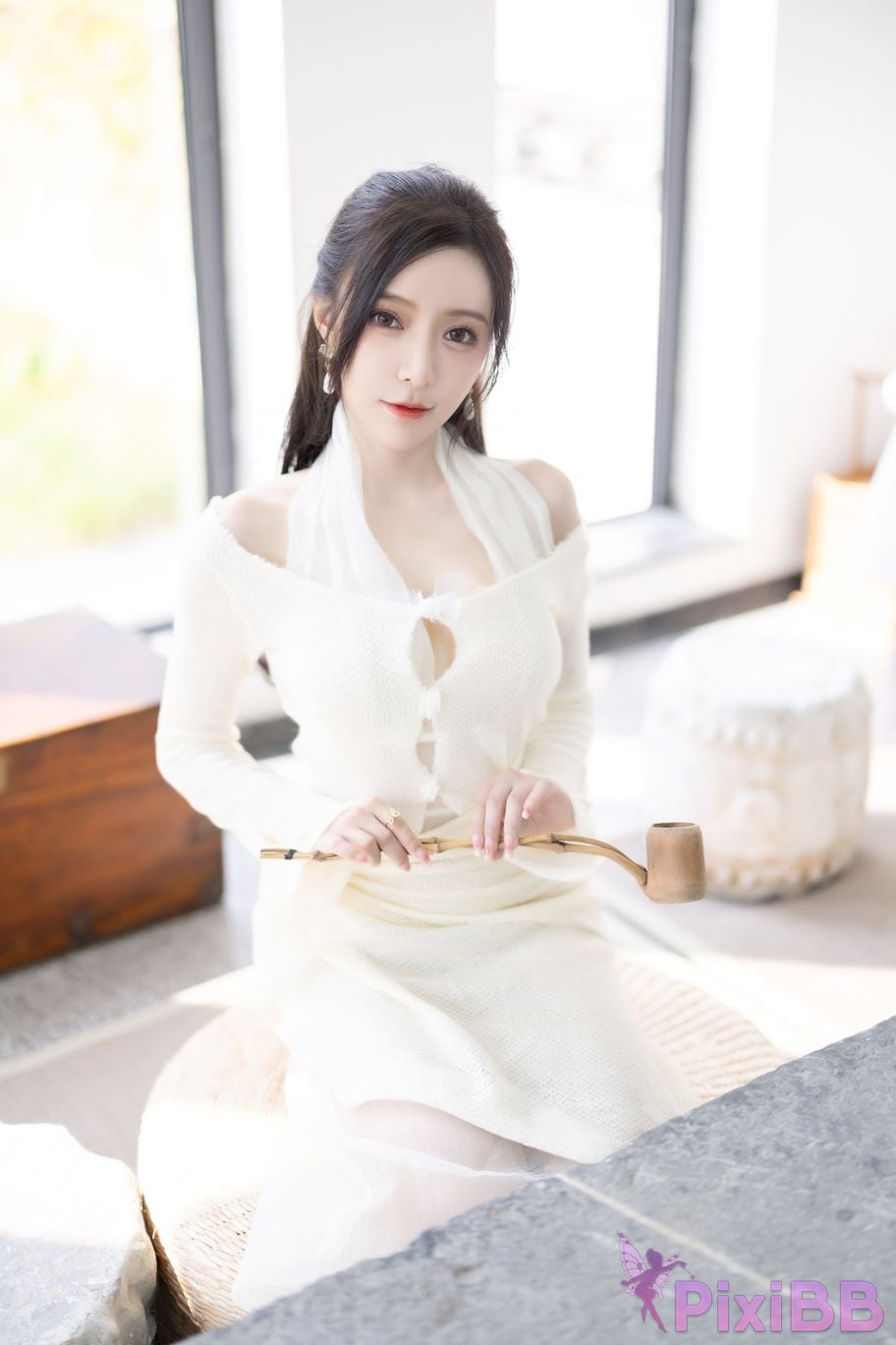 No watermark for in app purchases Wang Xinyao Yanni white dress calligraphy and painting PixiBB.COM 017