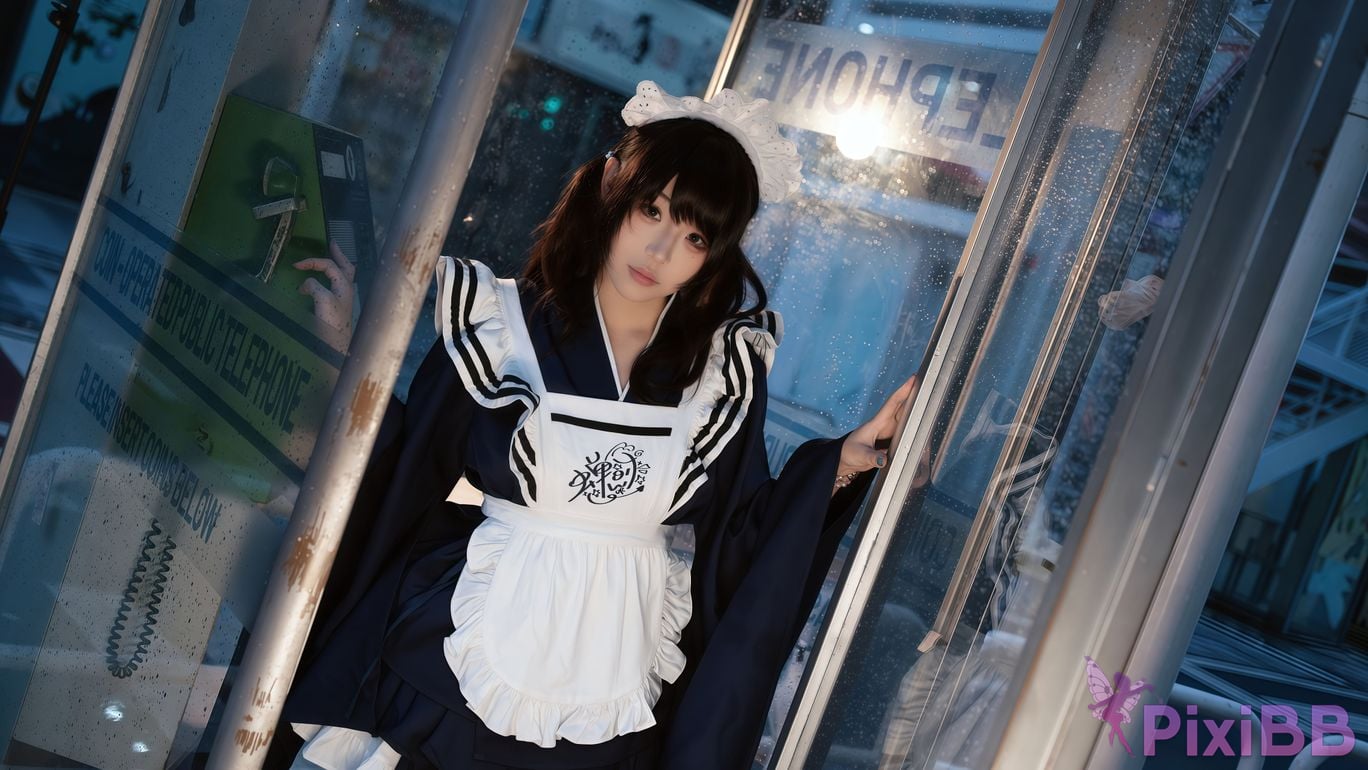Cosplayer cicada time w Japanese maid PixiBB.COM 042