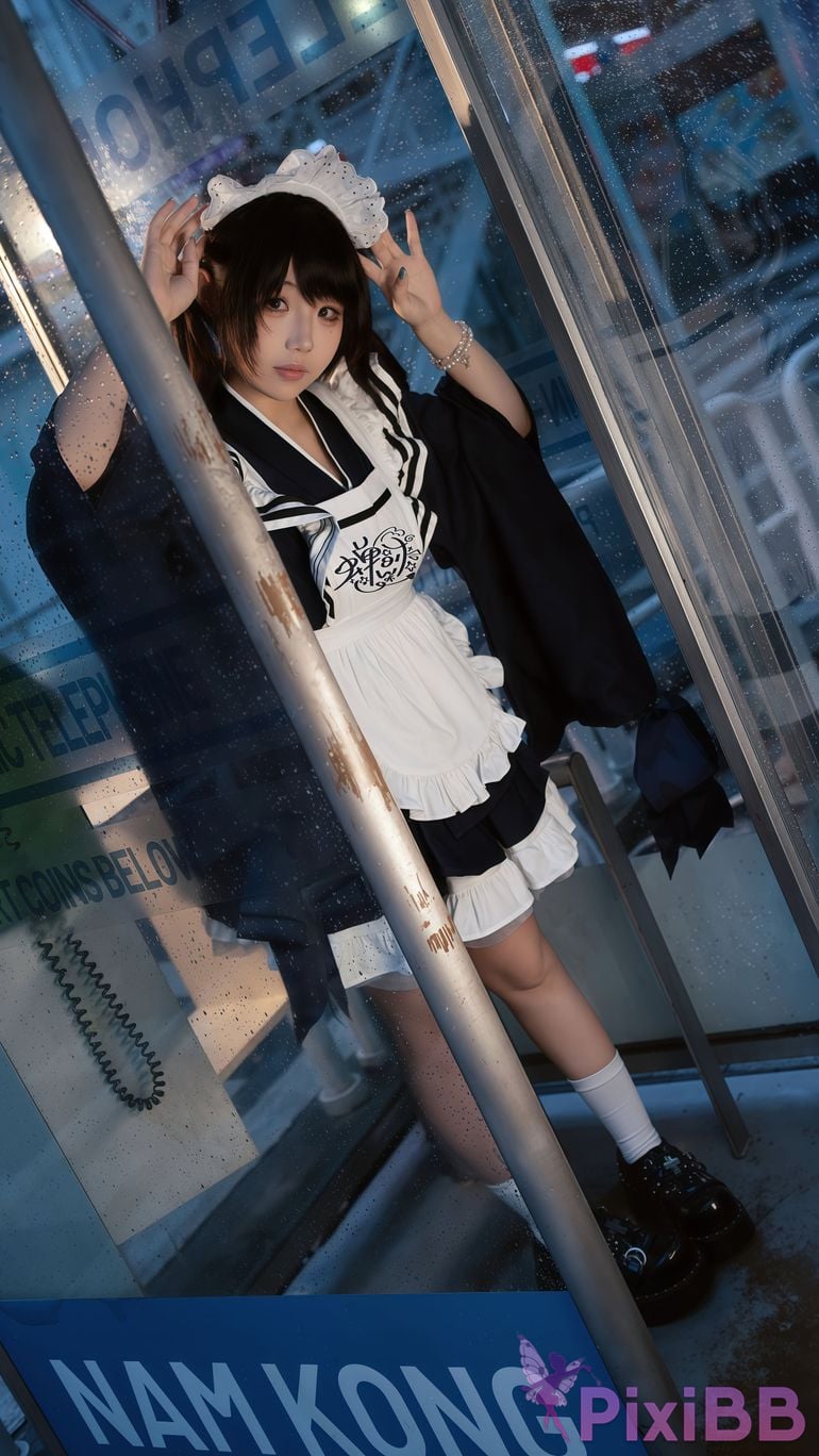 Cosplayer cicada time w Japanese maid PixiBB.COM 043