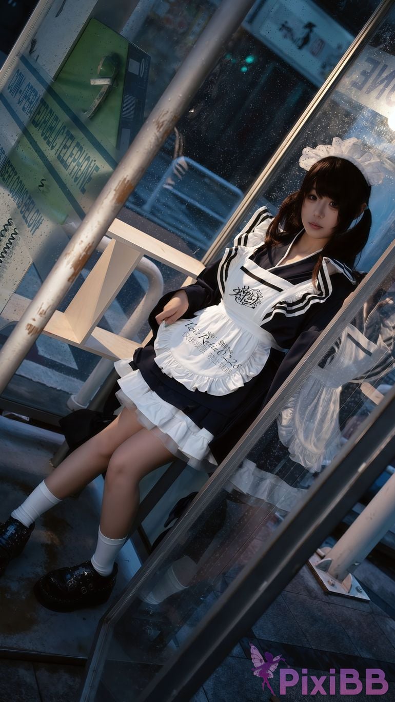 Cosplayer cicada time w Japanese maid PixiBB.COM 047