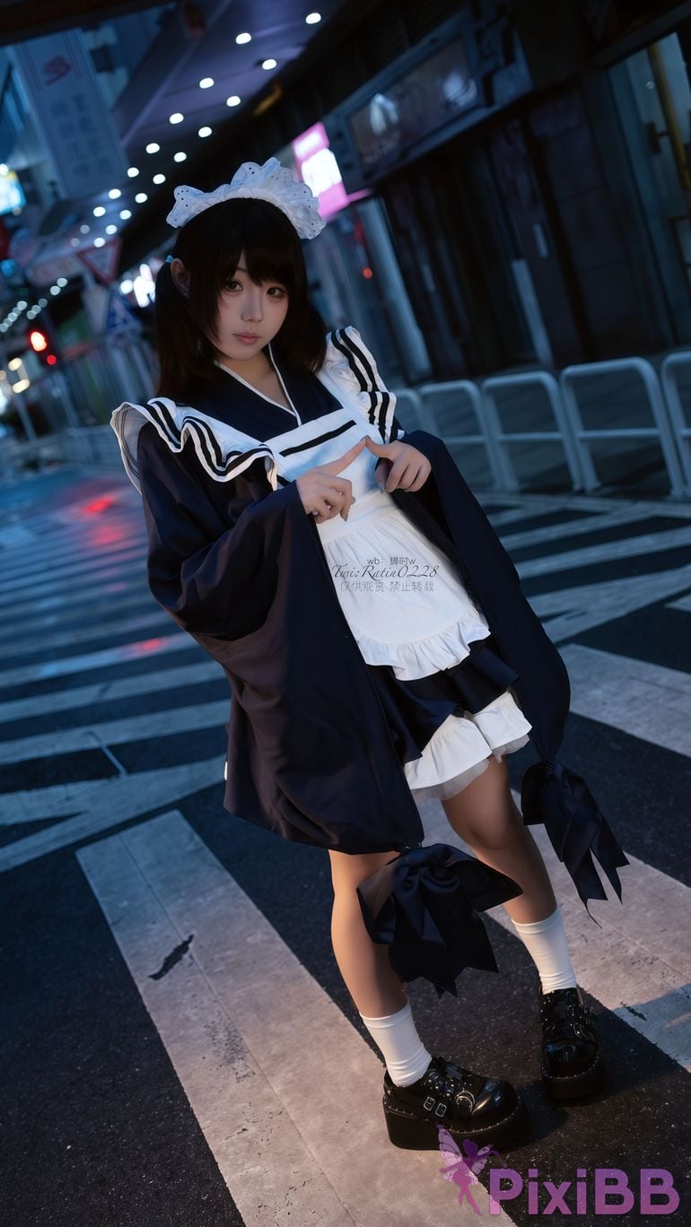 Cosplayer cicada time w Japanese maid PixiBB.COM 049