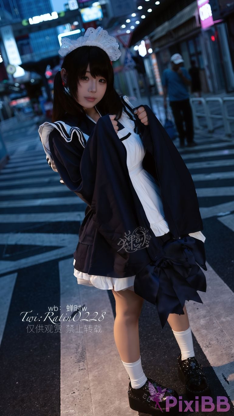 Cosplayer cicada time w Japanese maid PixiBB.COM 050