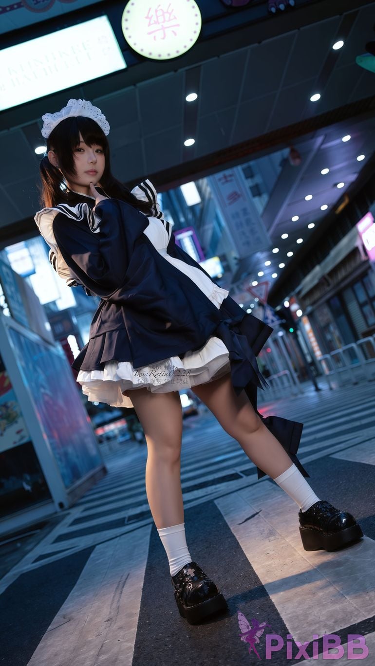 Cosplayer cicada time w Japanese maid PixiBB.COM 051