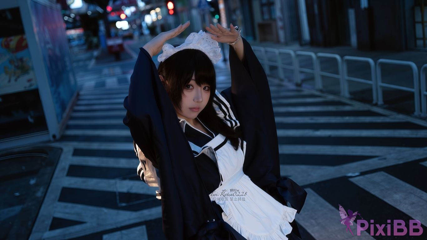 Cosplayer cicada time w Japanese maid PixiBB.COM 053
