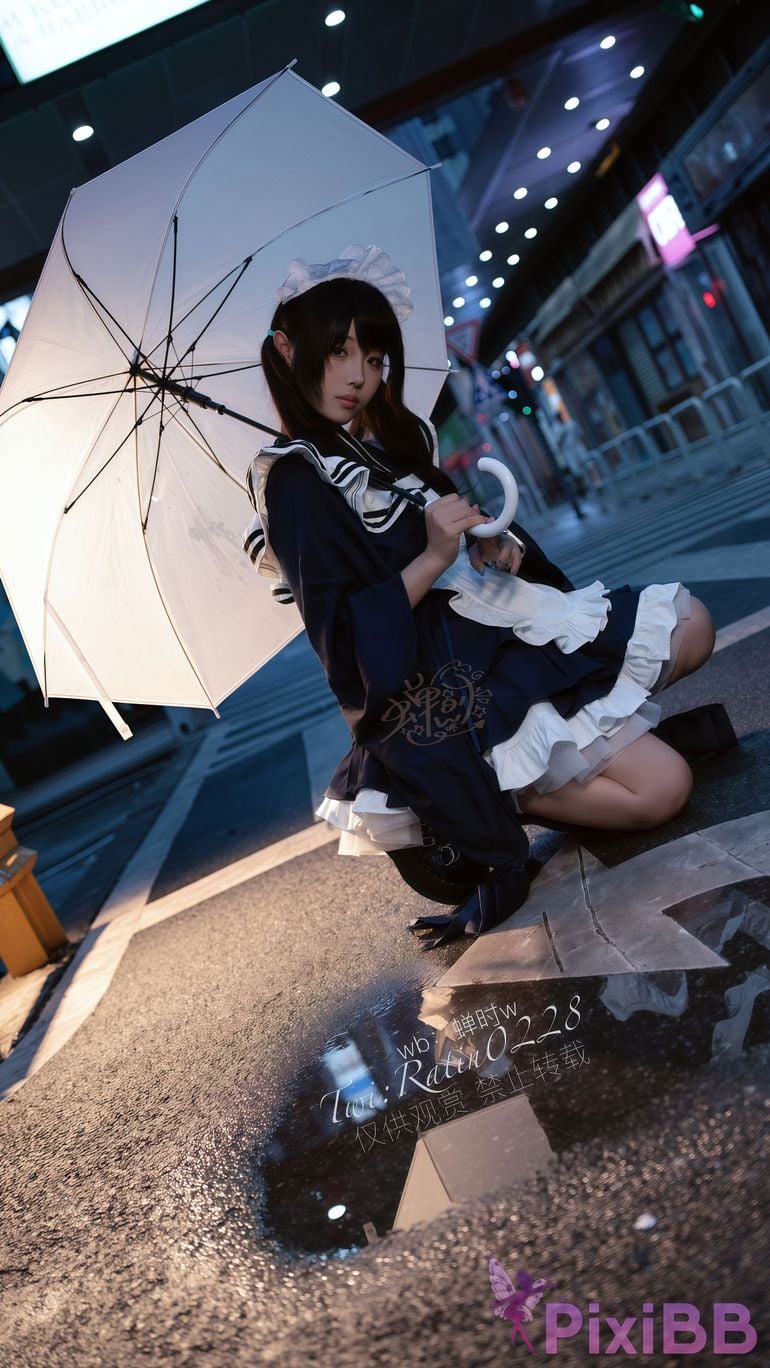Cosplayer cicada time w Japanese maid PixiBB.COM 054