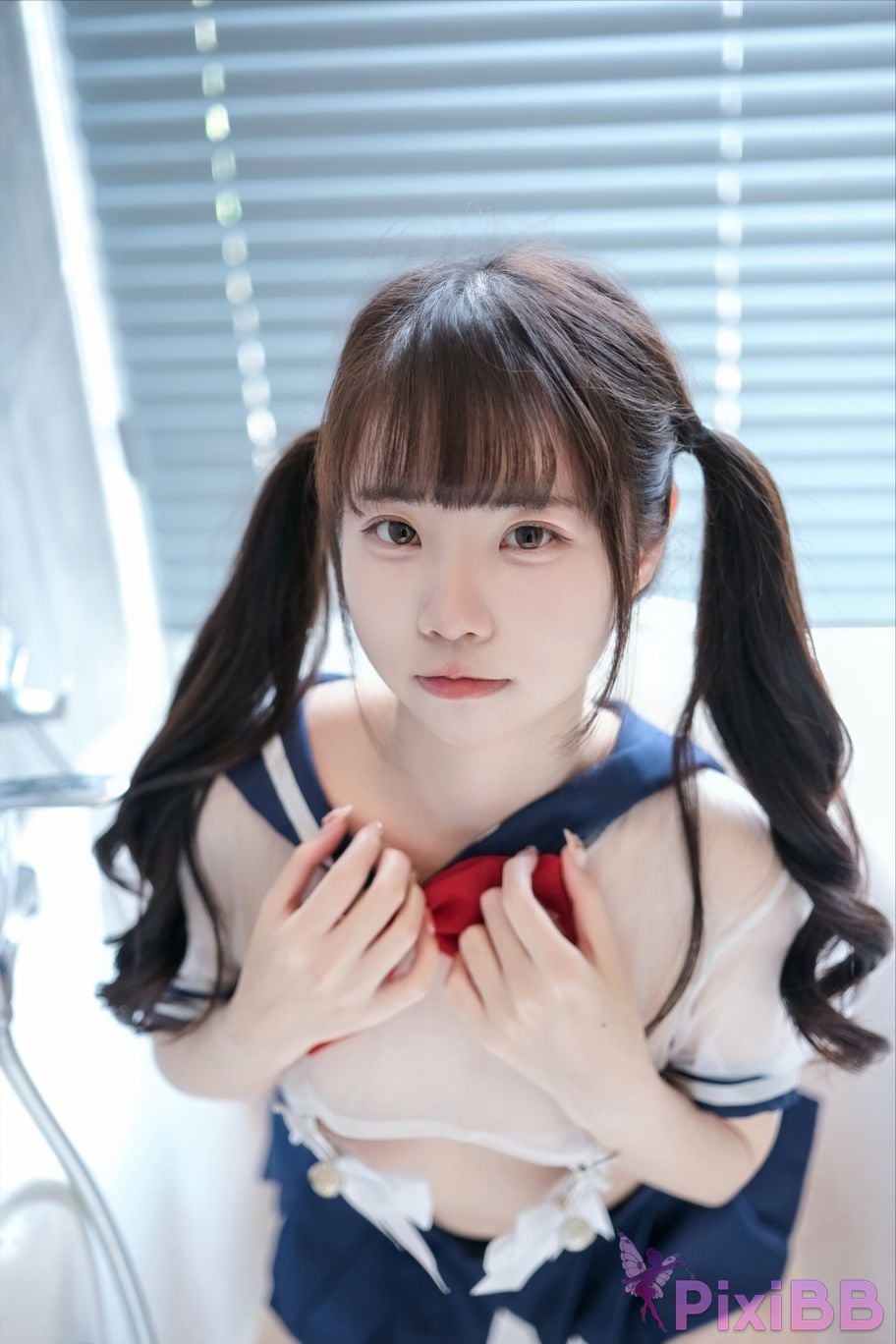 Cosplayer Cocoa Little White Rabbit Transparent student uniform PixiBB.COM 012