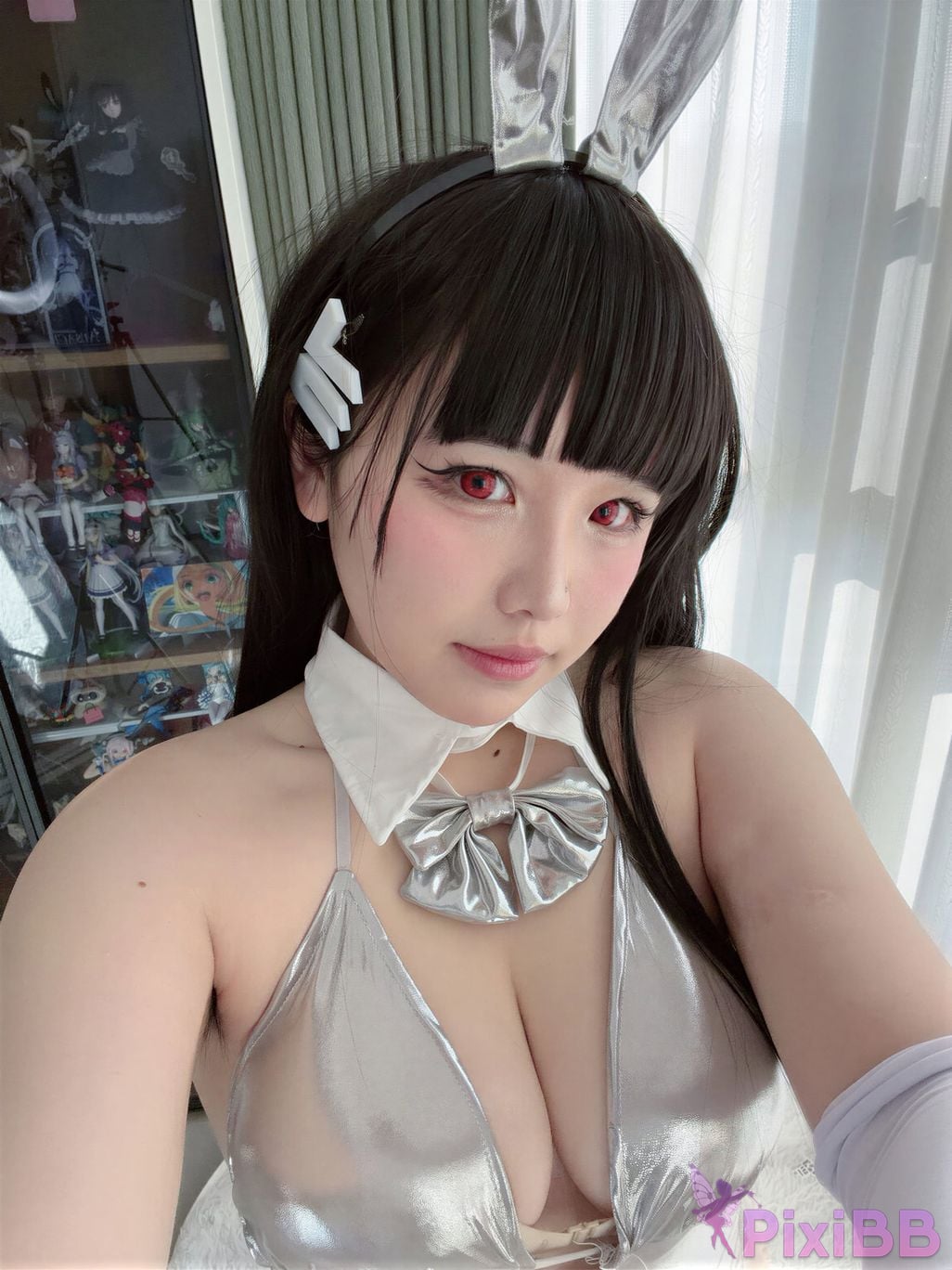 Cosplayer Ah Ban is very happy today Blue Archive Rion Moon Silver dress PixiBB.COM 046