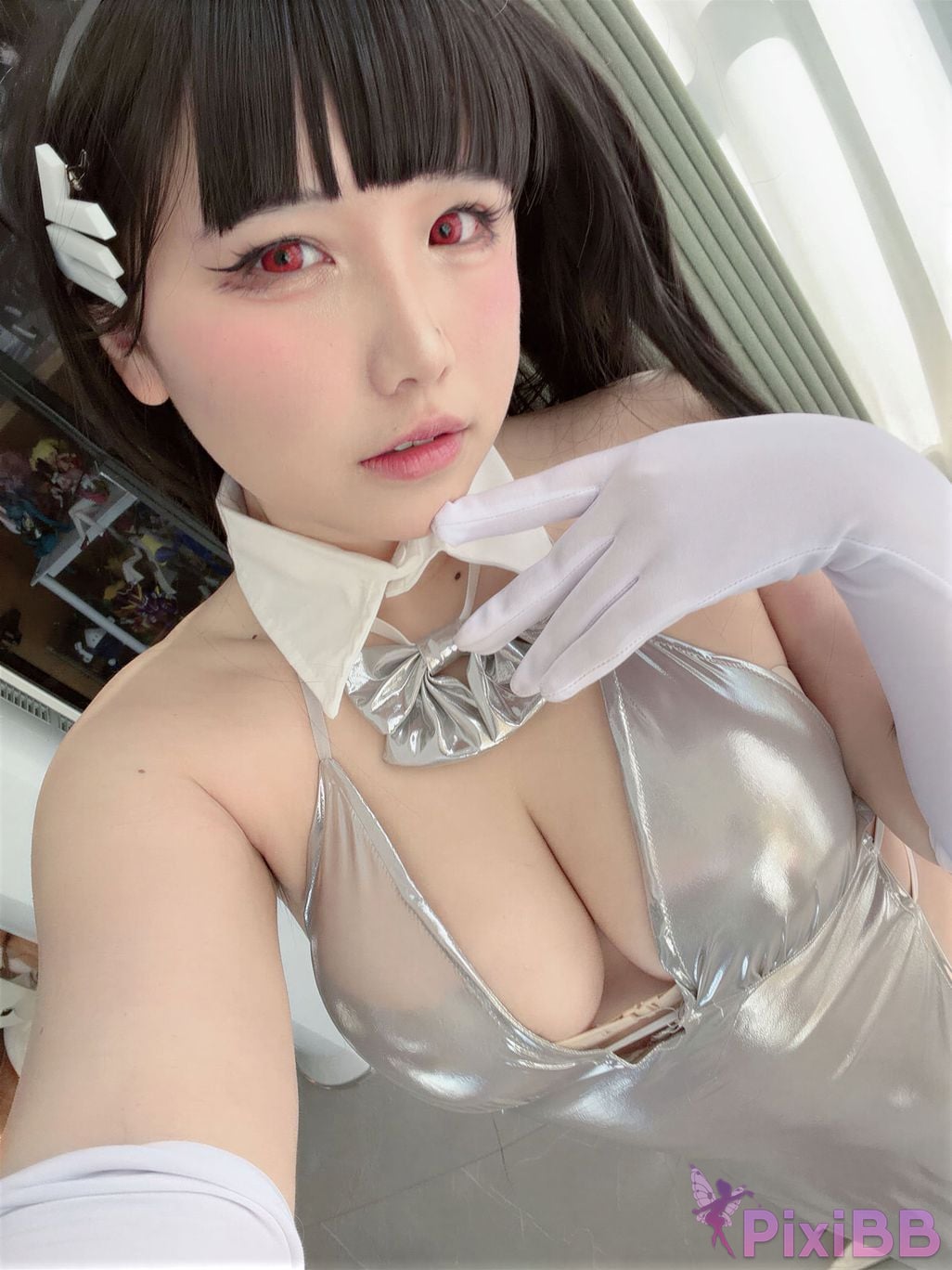 Cosplayer Ah Ban is very happy today Blue Archive Rion Moon Silver dress PixiBB.COM 063