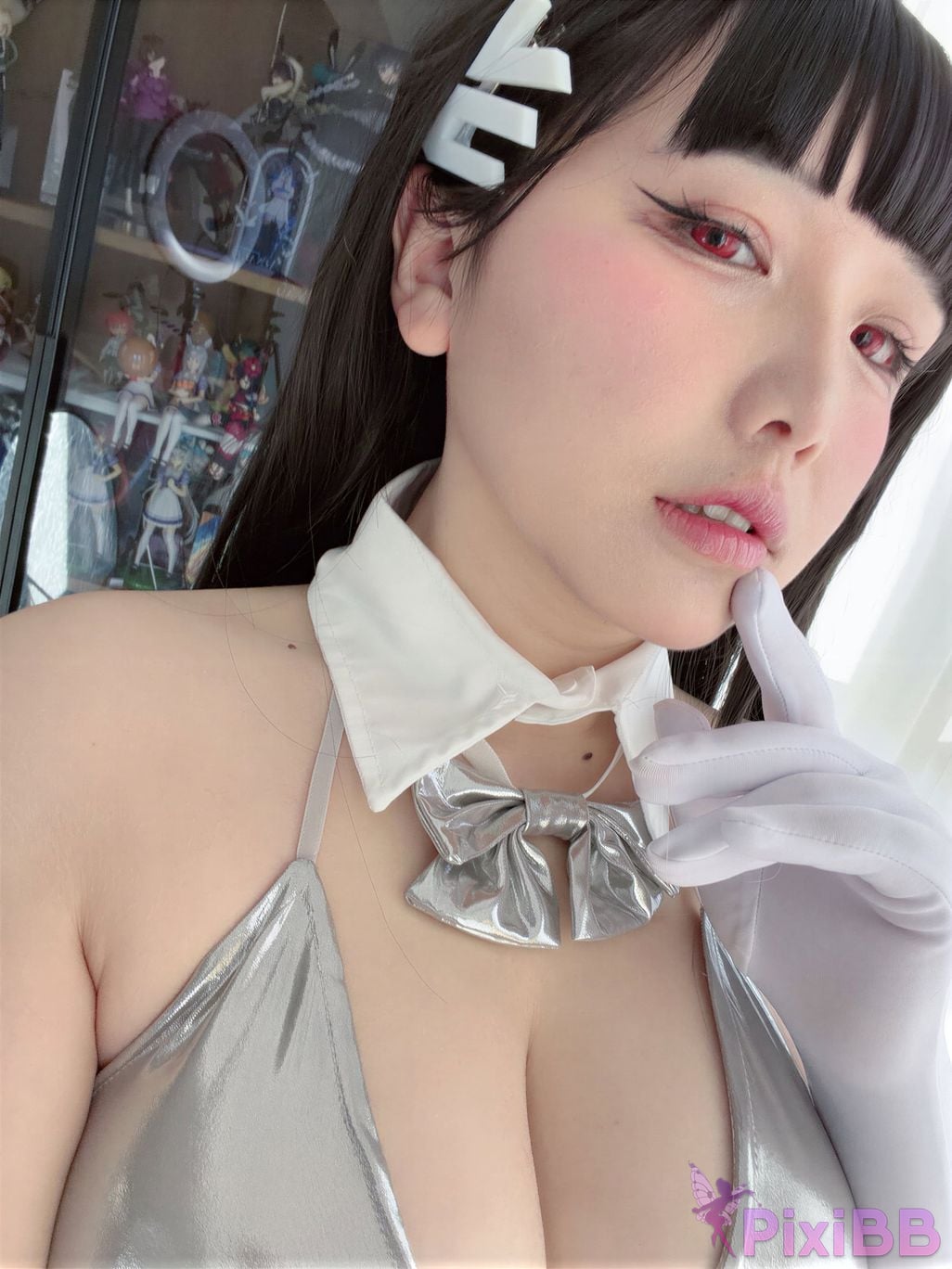 Cosplayer Ah Ban is very happy today Blue Archive Rion Moon Silver dress PixiBB.COM 065