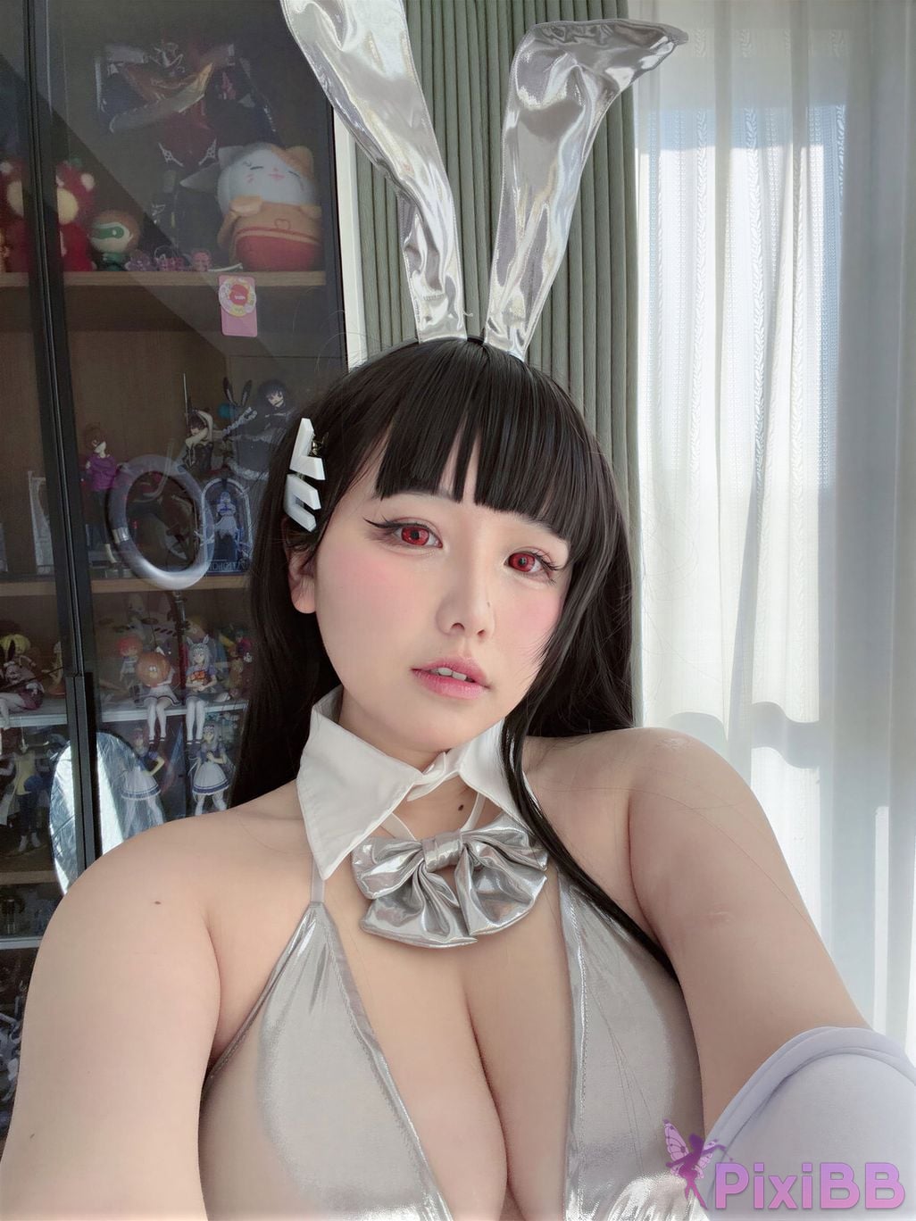 Cosplayer Ah Ban is very happy today Blue Archive Rion Moon Silver dress PixiBB.COM 066