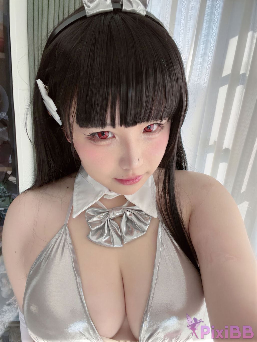 Cosplayer Ah Ban is very happy today Blue Archive Rion Moon Silver dress PixiBB.COM 074